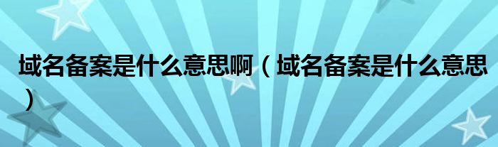 我们的网站域名原来是公司备案