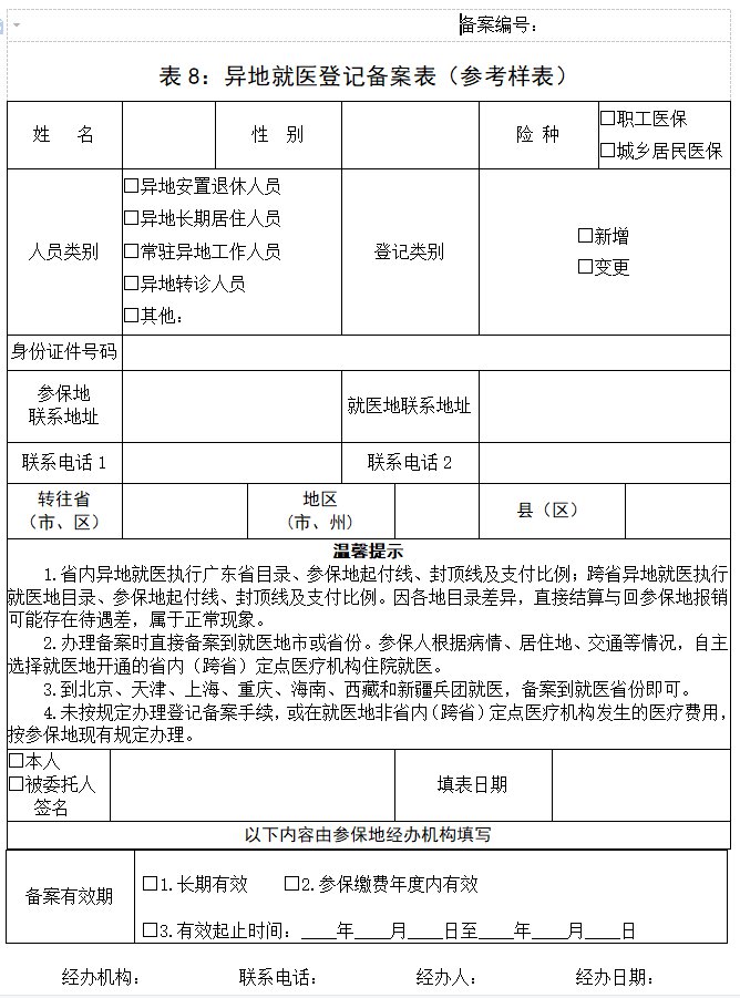 珠海社保异地就医备案手续