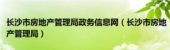 长沙怎样查询商品房备案价格